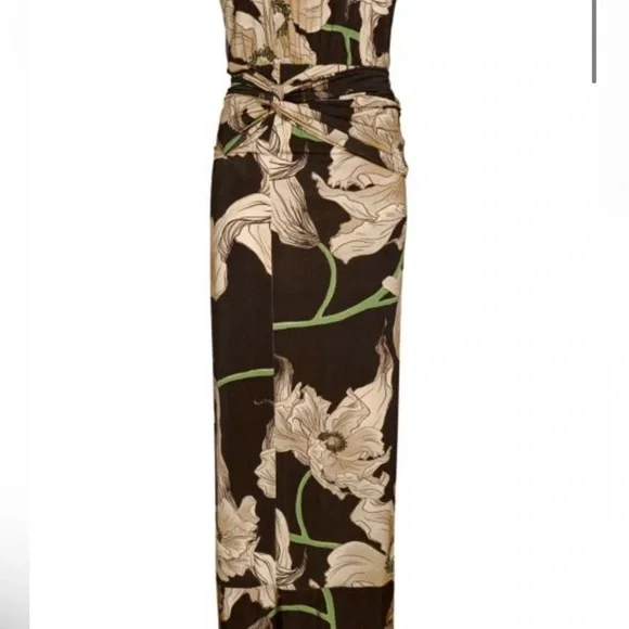 JOHANNA ORTIZ Act Of Passion Silk Midi-Dress Sz: 6 - Picture 2 of 15